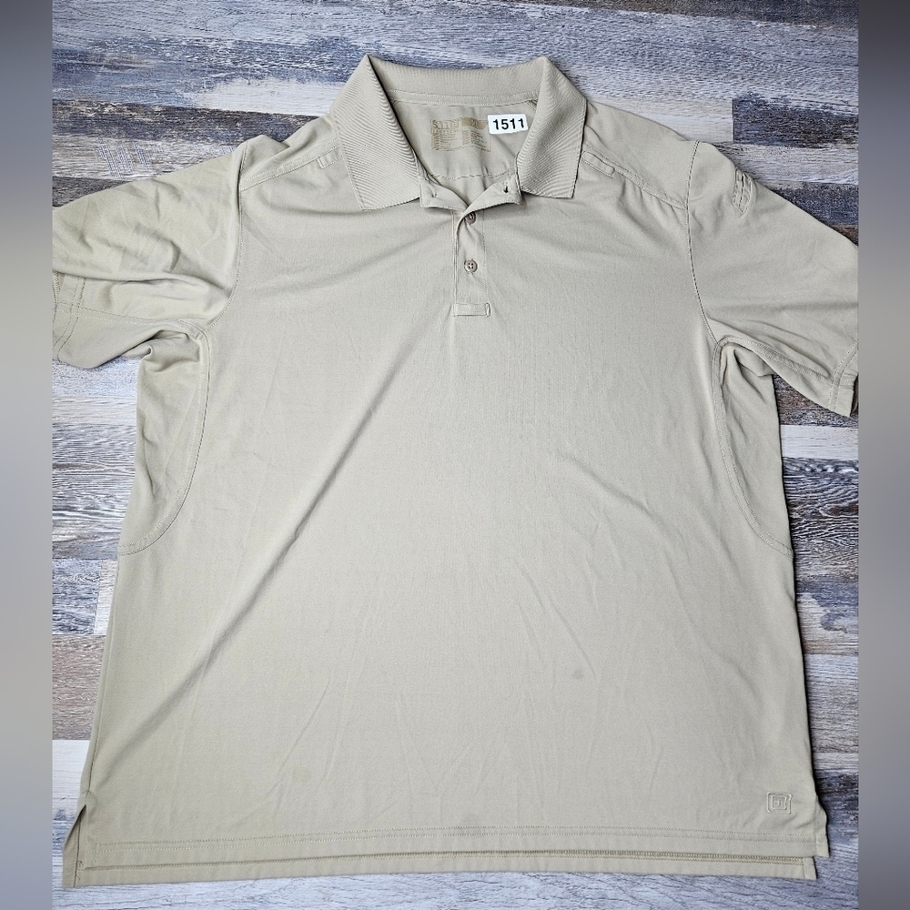 5.11 Tactical Men's XL Polo Khaki Utility Short Sleeve